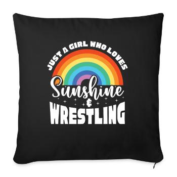 Lutteur lutteur Fight Wrestling Ringer cadeau - Housse de coussin décorative 45 x 45 cm - noir - Devant