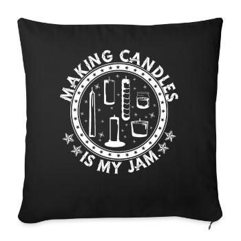Faire des bougies, c’est ma confiture. - Housse de coussin décorative 45 x 45 cm - noir - Devant