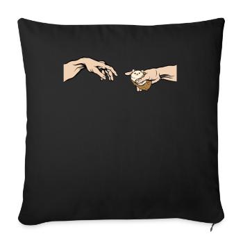 Hérisson mignon pour les amoureux des animaux Hérisson - Housse de coussin décorative 45 x 45 cm - noir - Devant