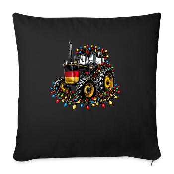 German tractor with fairy lights for village life - Sofa pillowcase 17,3'' x 17,3'' (45 x 45 cm) - black - Front