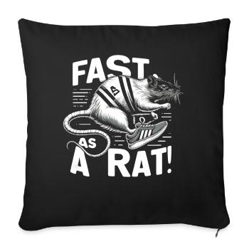 Swift Rat: Running Champion - Sofa pillowcase 17,3'' x 17,3'' (45 x 45 cm) - black - Front