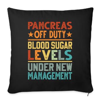 Pancréas hors service - Housse de coussin décorative 45 x 45 cm - noir - Devant