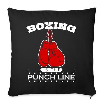 Gants de boxe Boxer Sac de frappe - Housse de coussin décorative 45 x 45 cm - noir - Devant