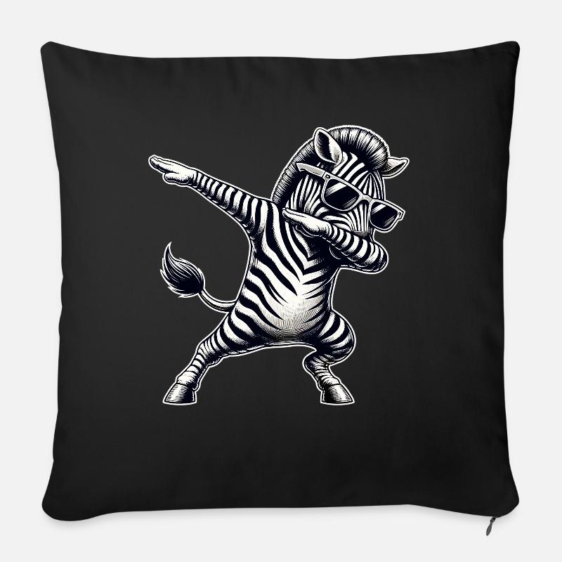 Cooles Zebra Dabbing Tanz Move Zebra - Sofakissenbezug 45 x 45 cm - Schwarz