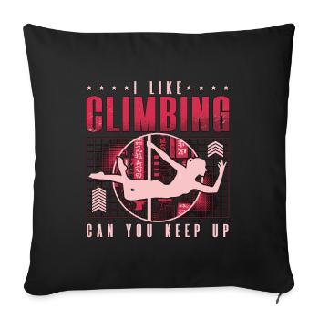 Pole Dancing I Like Climbing Can You Pole Dance - Sofa pillowcase 17,3'' x 17,3'' (45 x 45 cm) - black - Front