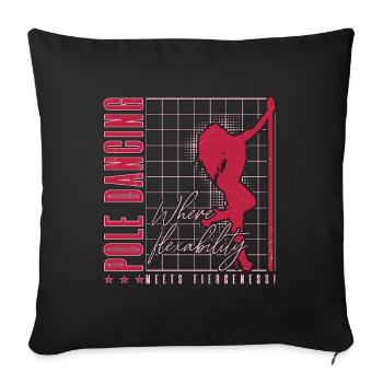 La pole dance où la flexibilité rencontre la gymnastique - Housse de coussin décorative 45 x 45 cm - noir - Devant