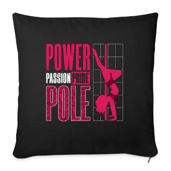 Pole Dancing Power Passion Pride Pole Gymnastics - Sofakissenbezug 45 x 45 cm - Schwarz - Vorne