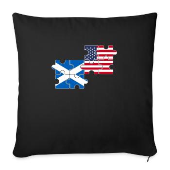 Scotland, USA, Flag, American, Scottish - Sofa pillowcase 17,3'' x 17,3'' (45 x 45 cm) - black - Front