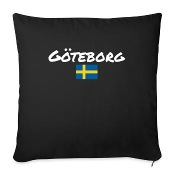 Göteborg Schweden Schwedische Flagge Schwede - Sofakissenbezug 45 x 45 cm - Schwarz - Vorne