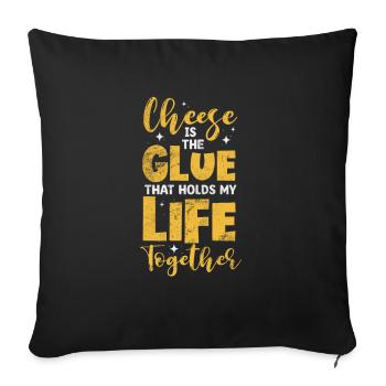 Fromage - Housse de coussin décorative 45 x 45 cm - noir - Devant