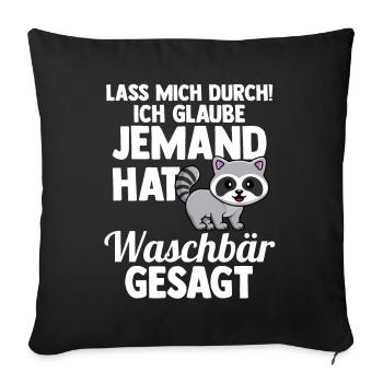 Waschbär - Sofakissenbezug 45 x 45 cm - Schwarz - Vorne