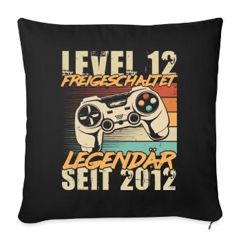 12 Geburtstag Gamer Jahrgang 2012 geboren - Sofakissenbezug 45 x 45 cm - Schwarz - Vorne