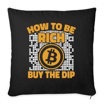 Comment être riche Acheter la crypto-monnaie Dip Crypto - Housse de coussin décorative 45 x 45 cm - noir - Devant