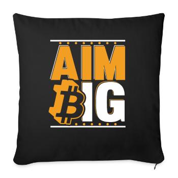 Viser Big Blockchain Crypto Crypto-monnaie Bitcoin - Housse de coussin décorative 45 x 45 cm - noir - Devant