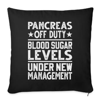 Pancréas hors service - Housse de coussin décorative 45 x 45 cm - noir - Devant