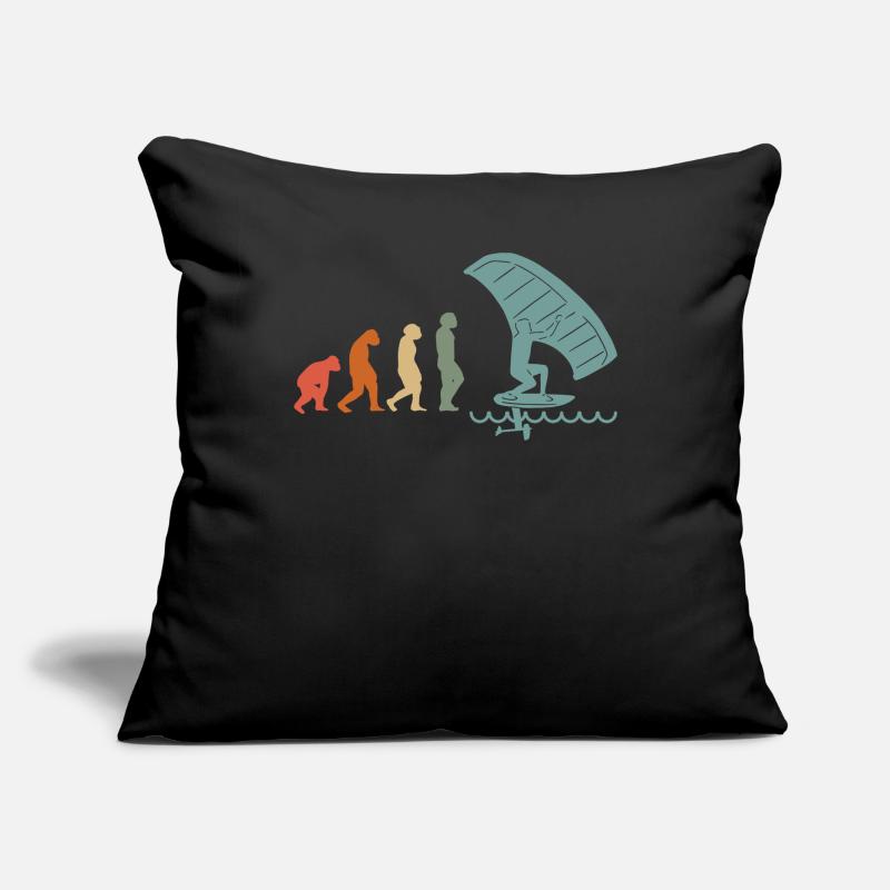 Wingfoil Surfer Wingfoiling Hydrofoil Evolution Housse de coussin décorative 45 x 45 cm