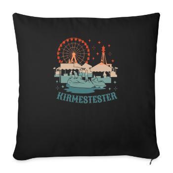 Kirmestester Jahrmarkt Volksfest Rummelplatz - Sofakissenbezug 45 x 45 cm - Schwarz - Vorne