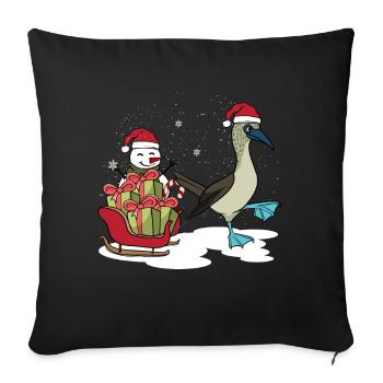 Blue-footed Snowman Christmas - Sofa pillowcase 17,3'' x 17,3'' (45 x 45 cm) - black - Front