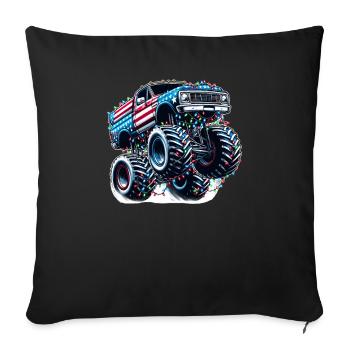 USA Monster Truck - Christmas Lights String Lights - Sofa pillowcase 17,3'' x 17,3'' (45 x 45 cm) - black - Front