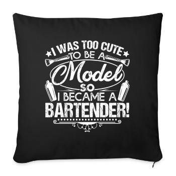 Bartender So I Became A Bartender - Sofa pillowcase 17,3'' x 17,3'' (45 x 45 cm) - black - Front