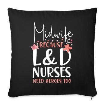 Nurse Midwife Birth Worker Midwife - Sofa pillowcase 17,3'' x 17,3'' (45 x 45 cm) - black - Front