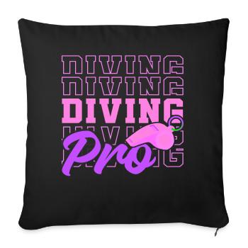 Soccer féminin, Football féminin, Football féminin - Housse de coussin décorative 45 x 45 cm - noir - Devant
