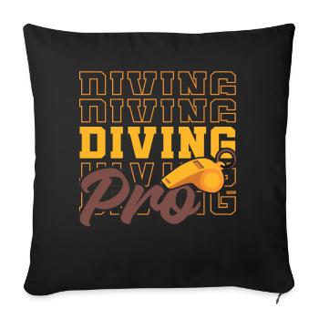 Soccer féminin, Football féminin, Football féminin - Housse de coussin décorative 45 x 45 cm - noir - Devant