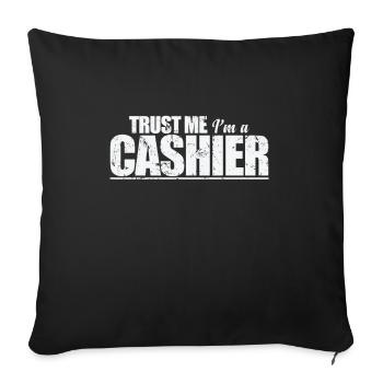 Croyez-moi, je suis caissier dans un supermarché - Housse de coussin décorative 45 x 45 cm - noir - Devant
