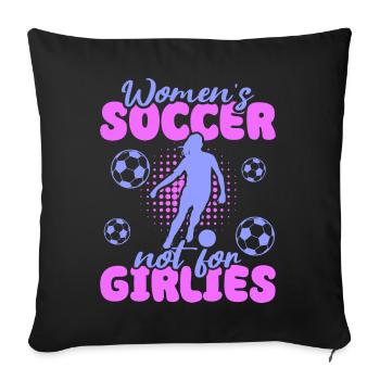 Soccer féminin, Football féminin, Football féminin - Housse de coussin décorative 45 x 45 cm - noir - Devant