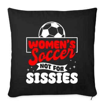 Women's Soccer, Women's Soccer, Women's Soccer - Sofa pillowcase 17,3'' x 17,3'' (45 x 45 cm) - black - Front