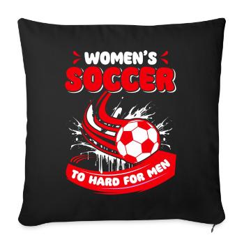 Soccer féminin, Football féminin, Football féminin - Housse de coussin décorative 45 x 45 cm - noir - Devant