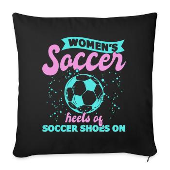 Women's Soccer, Women's Soccer, Women's Soccer - Sofa pillowcase 17,3'' x 17,3'' (45 x 45 cm) - black - Front