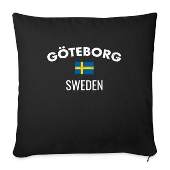 Göteborg Suède Vintage Suède drapeau Suède - Housse de coussin décorative 45 x 45 cm - noir - Devant
