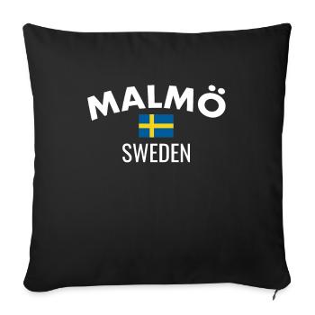 Malmö, Suède, Suède, Drapeau suédois, Suède - Housse de coussin décorative 45 x 45 cm - noir - Devant