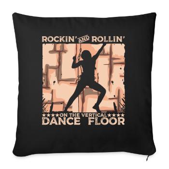 Rockin' and rollin' on the vertical dance floor - Sofa pillowcase 17,3'' x 17,3'' (45 x 45 cm) - black - Front