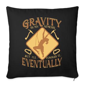 est mon ennemi juré, mais je le vaincrai... Finalement - Housse de coussin décorative 45 x 45 cm - noir - Devant