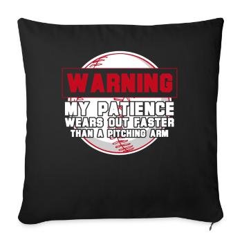 Sports Warning Design Funny Baseball Coaching Game - Sofakissenbezug 45 x 45 cm - Schwarz - Vorne