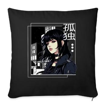 Emo Girl Gothic 90's Anime Pop Art Grunge Aestheti - Sofakissenbezug 45 x 45 cm - Schwarz - Vorne