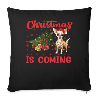 Christmas Is Coming Dog Version - Sofa pillowcase 17,3'' x 17,3'' (45 x 45 cm) - black - Front