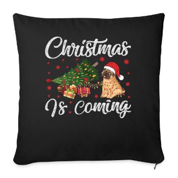 Christmas Is Coming Dog Version - Sofa pillowcase 17,3'' x 17,3'' (45 x 45 cm) - black - Front