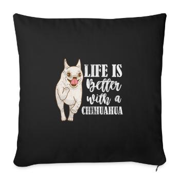 Chihuahua - Housse de coussin décorative 45 x 45 cm - noir - Devant