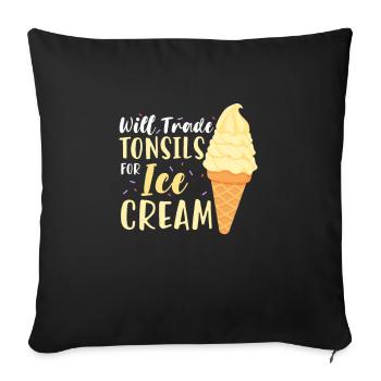 Eiscreme Eis Eiskrem Ice Cream Sommer Geschenk - Sofakissenbezug 45 x 45 cm - Schwarz - Vorne