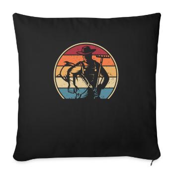 Retro Biobauer Bauer Landwirtschaft Agrarökonom - Sofakissenbezug 45 x 45 cm - Schwarz - Vorne