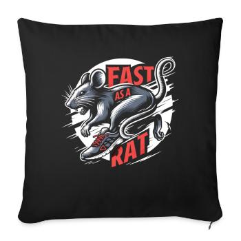 Rat rapide : Champion de course à pied - Housse de coussin décorative 45 x 45 cm - noir - Devant