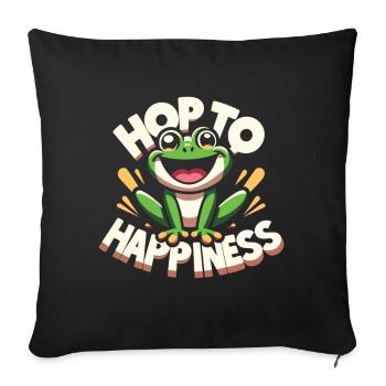 Funny Frog - Hop to Happiness - Sofa pillowcase 17,3'' x 17,3'' (45 x 45 cm) - black - Front