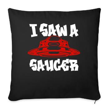 Alien, UFO, UAP, Space, Space Flying Object - Sofa pillowcase 17,3'' x 17,3'' (45 x 45 cm) - black - Front