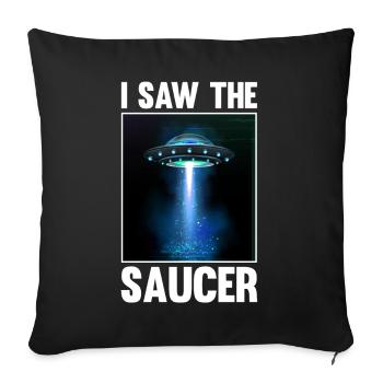 Alien, UFO, UAP, Space, Space Flying Object - Sofa pillowcase 17,3'' x 17,3'' (45 x 45 cm) - black - Front