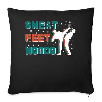 Sweat feet wondo - Sofa pillowcase 17,3'' x 17,3'' (45 x 45 cm) - black - Front