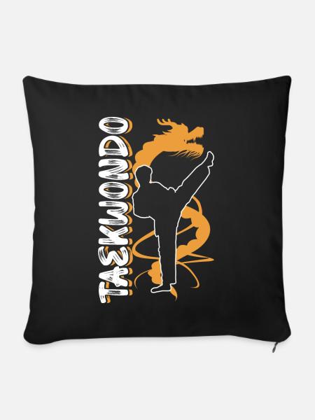 Taekwondo - Sofakissenbezug 45 x 45 cm - Schwarz