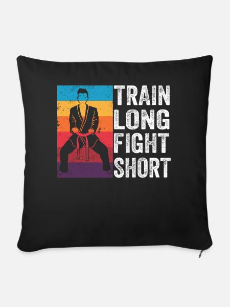Train Long Fight kurz - Sofakissenbezug 45 x 45 cm - Schwarz